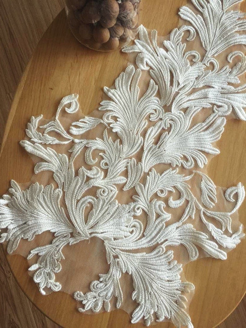 Wedding Bridal Lace Applique Bridal Veil Applique Venice Etsy