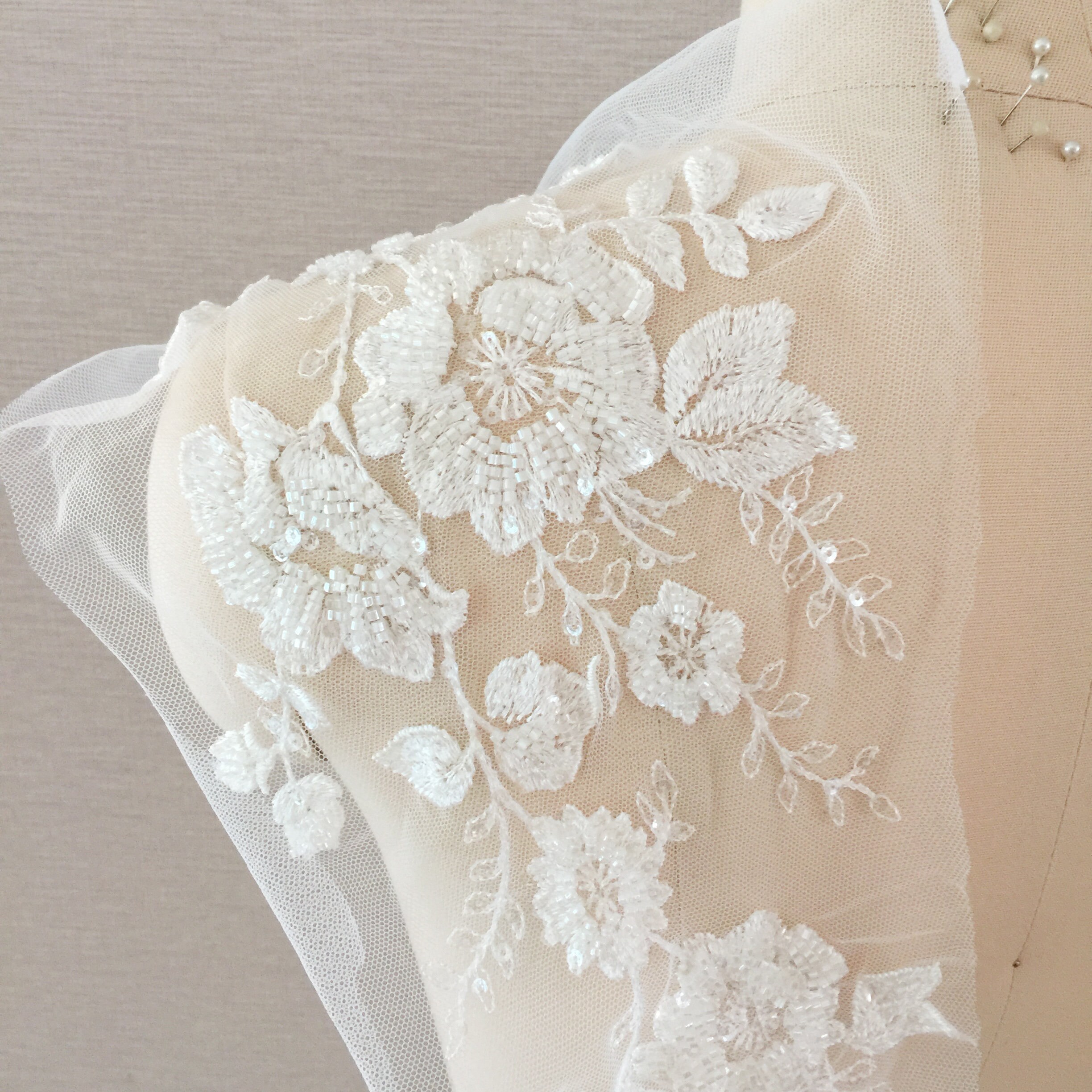 beaded lace applique for wedding dress Stella Couture 23569 Beaded Lace Applique Long Wedding A Line Dress
