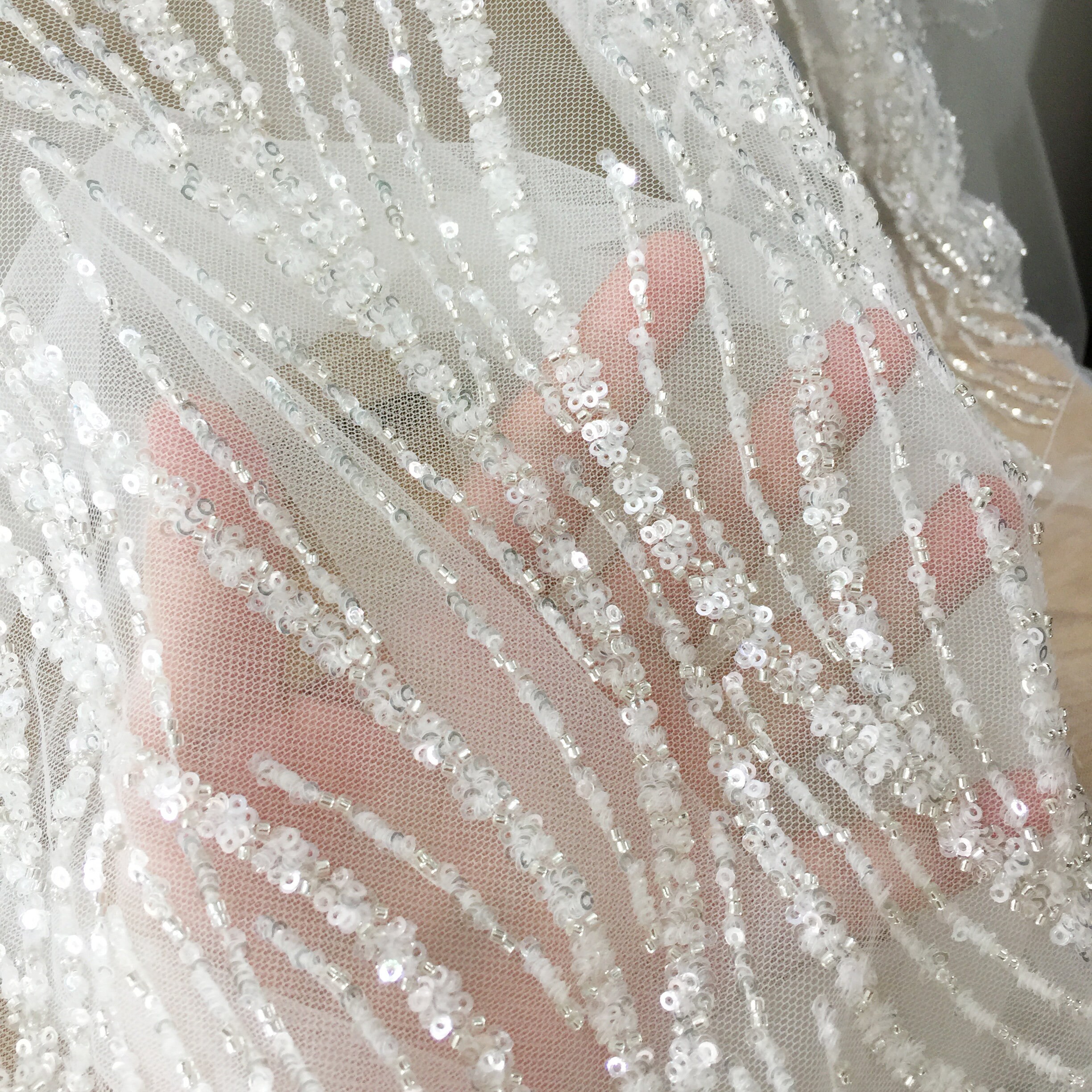 Dense Beaded Couture Lace Fabric for Wedding Dress 3D Pearl Etsy