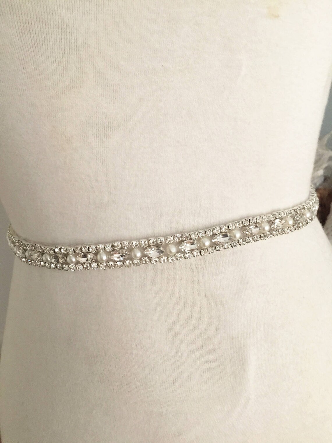Rhinestone trim with pearl crystal beaded lace trim for Etsy