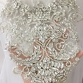 Silver Gold Crystal Rhinestone Beaded Bridal Bodice Applique for Wedding Belt Bridal Sash ,Haute Couture Aceessories