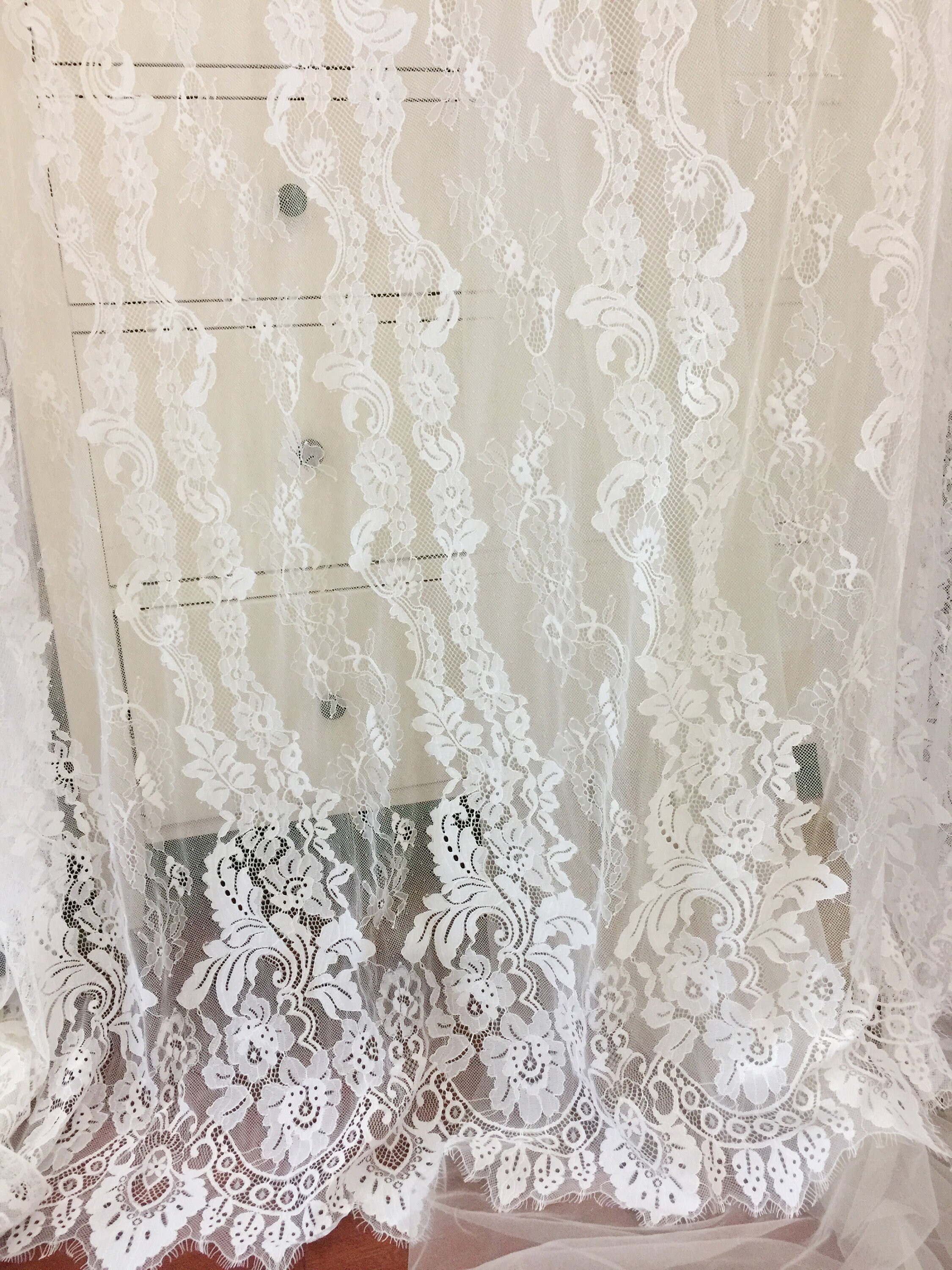 3 yards Top Quality Off White French Chantilly Lace Fabric | Etsy