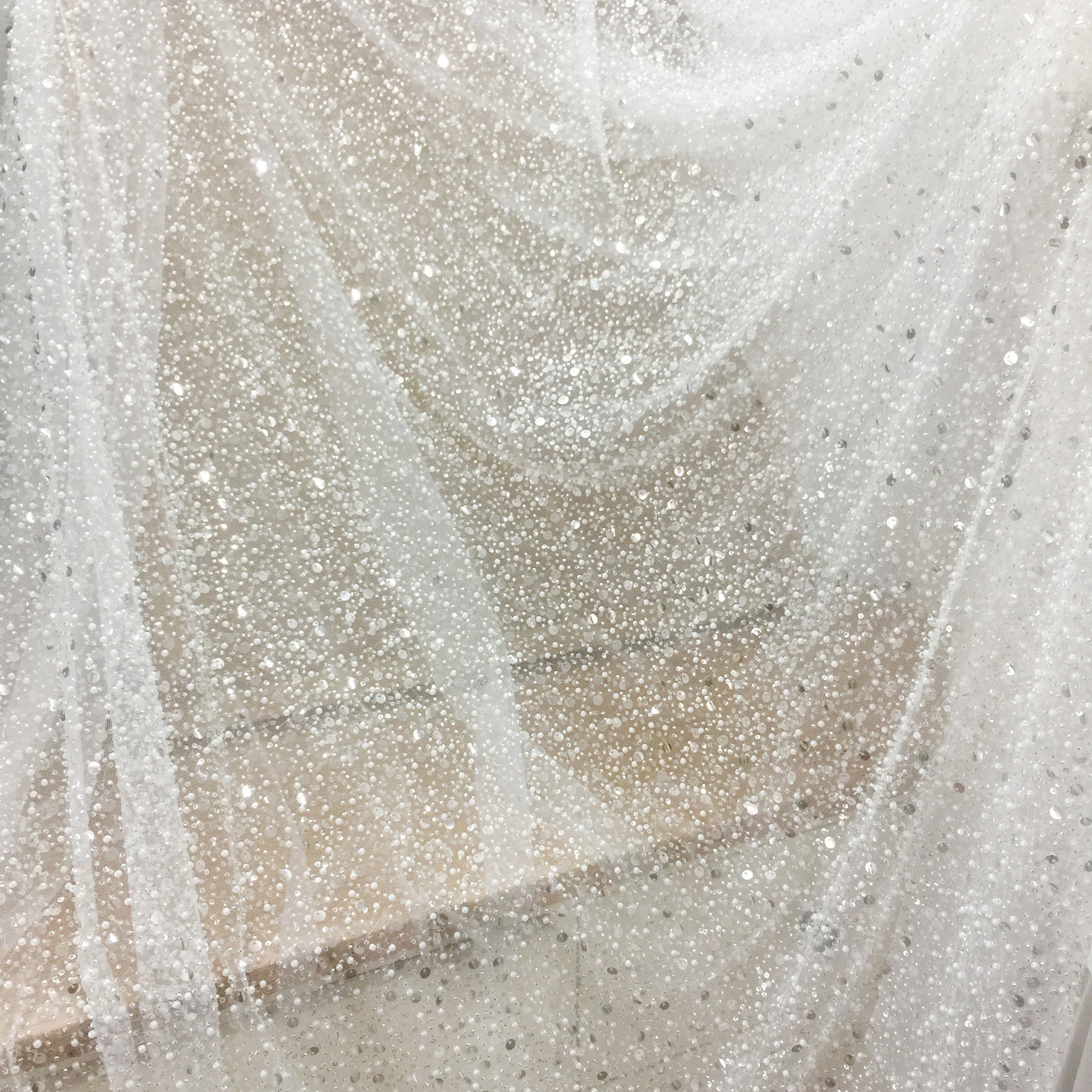 Heavy Beaded Couture Lace Fabric for Wedding Dress 3D Pearl Etsy