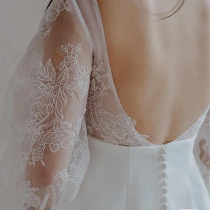 1 Pair Crochet Applique lace ,  floral embroidery lace applique, bridal applique, wedding gown veil applique, lace motif ,  hair headpiece