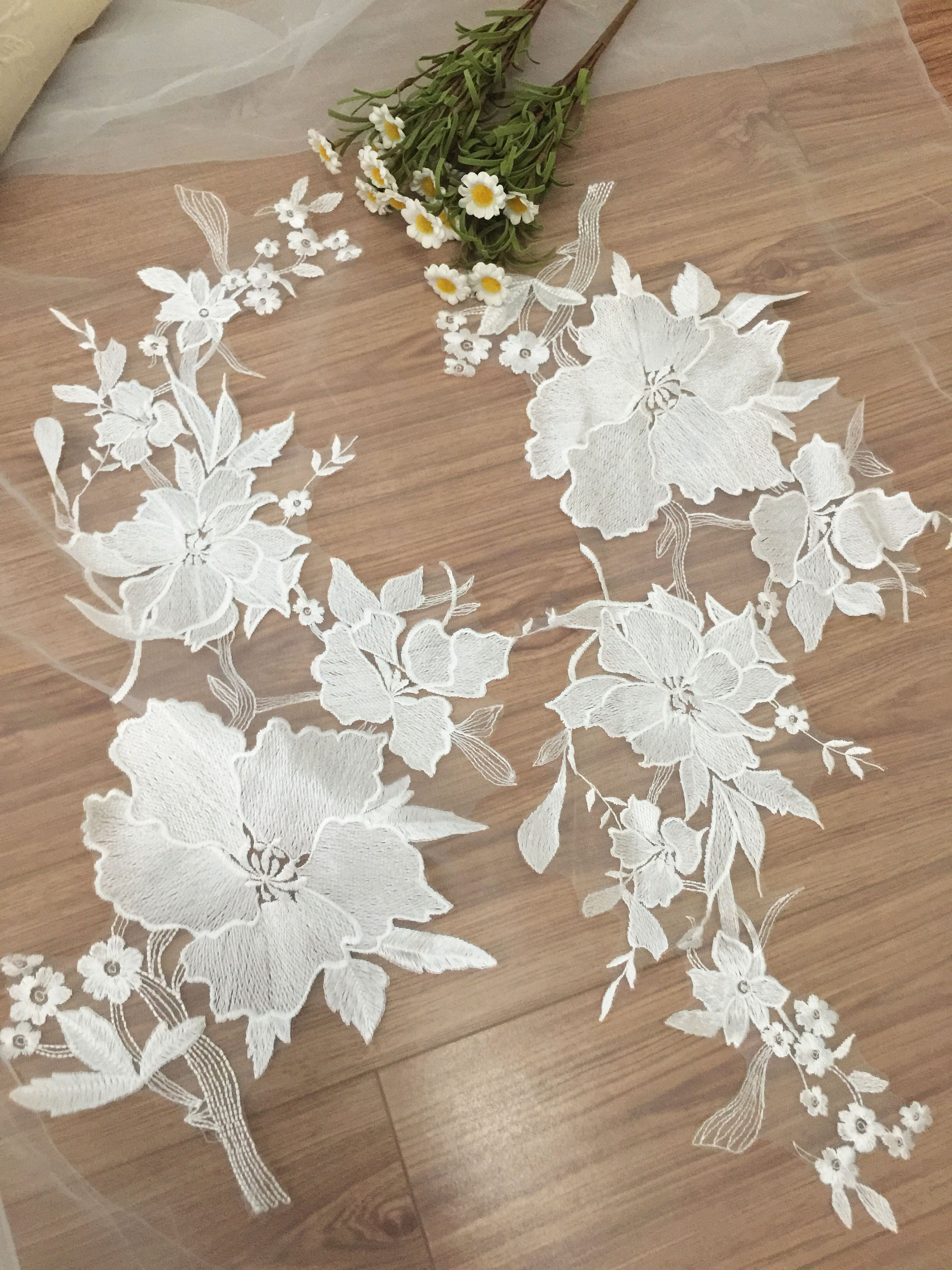 bridal lace applique ivory