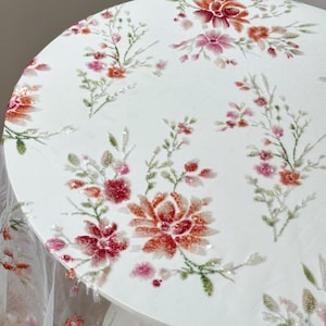 Tissu dentelle à sequins roses délicats, 1 mètre, tissu pour robe de soirée à sequins colorés avec perles 3D rose