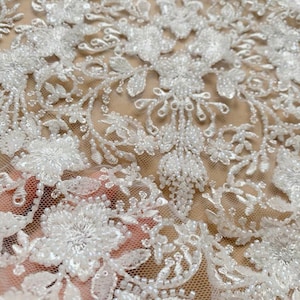 Ivory Beaded Lace Borisina