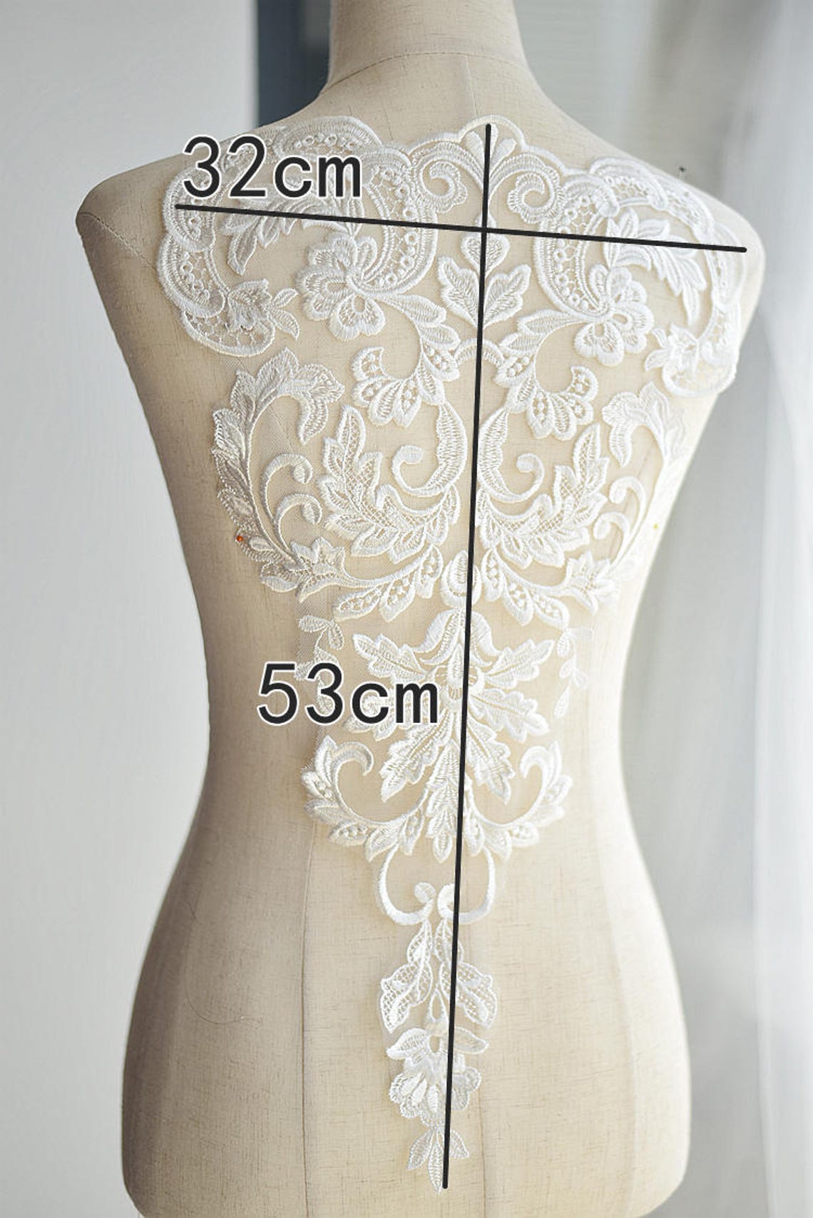 bridal lace applique ivory