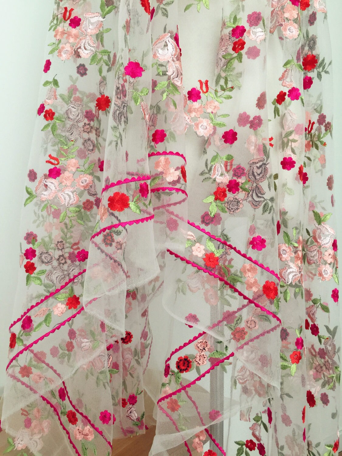 Detailed Floral Embroidered Lace Fabric Lace Fabric by the | Etsy