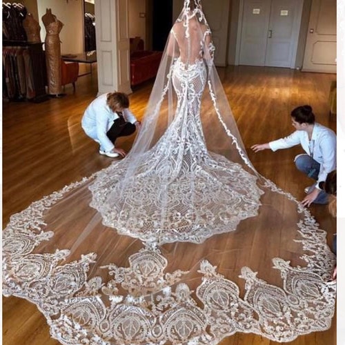 lace train dress Trumpet-Mermaid Court Train Lace Tulle Wedding Dress COCOMELODY CW3148, 45 Days / As Picture:Ivory/Sand / US2-UK4-EUR32 main image 1