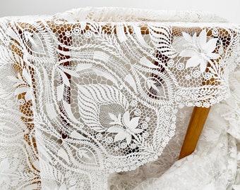 Guipure tissu de dentelle de mariée boho par yard, tissus de robe de mariée Boho, tissu de dentelle au crochet, tissu de dentelle brodée de mariée, dentelle de robe de mariée