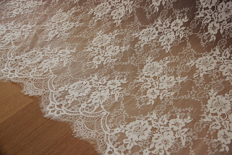3 Yards off White Chantilly Lace Fabric Bridal Chantilly - Etsy