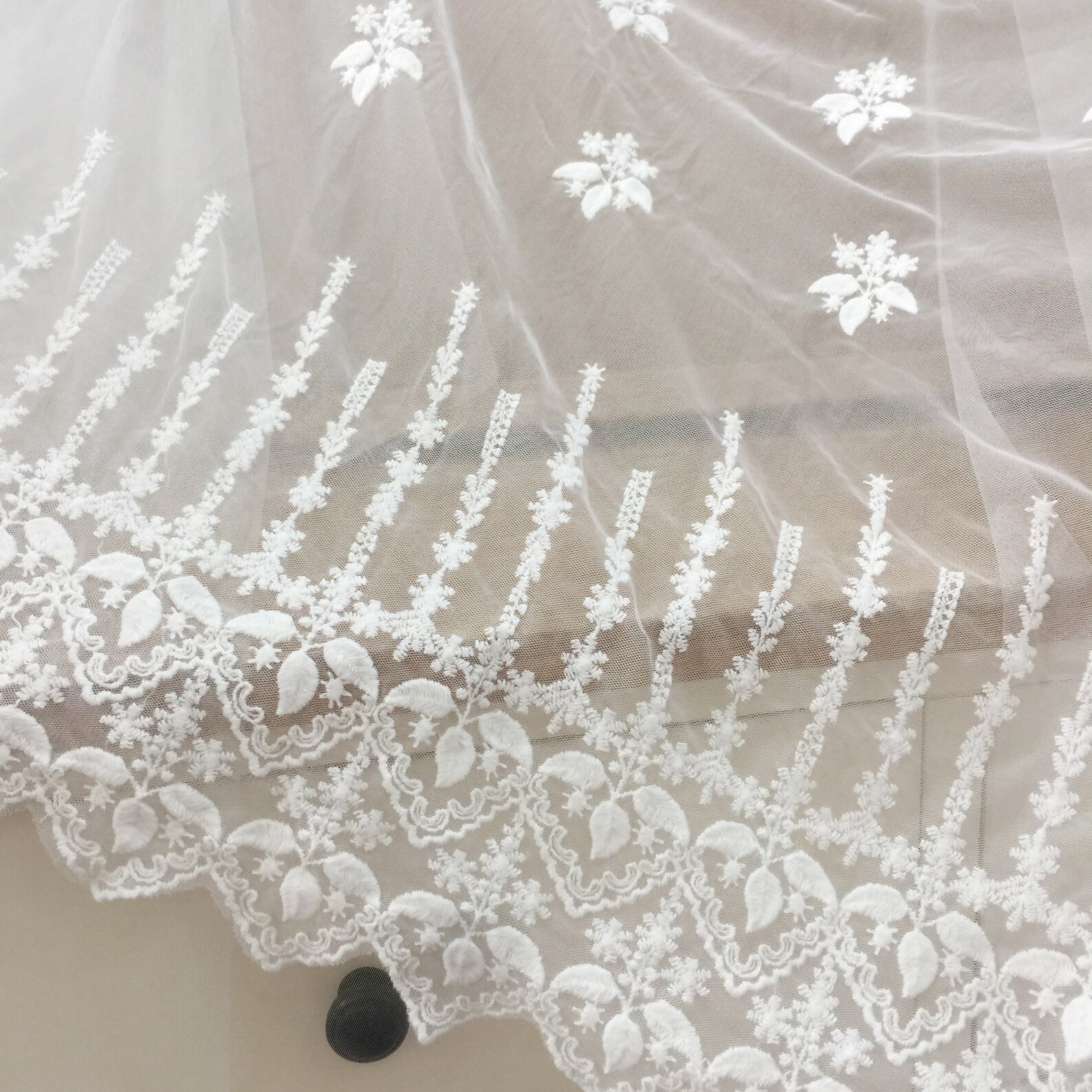 Designer Geometric Totem Embroidery Lace Fabric Online main image 1