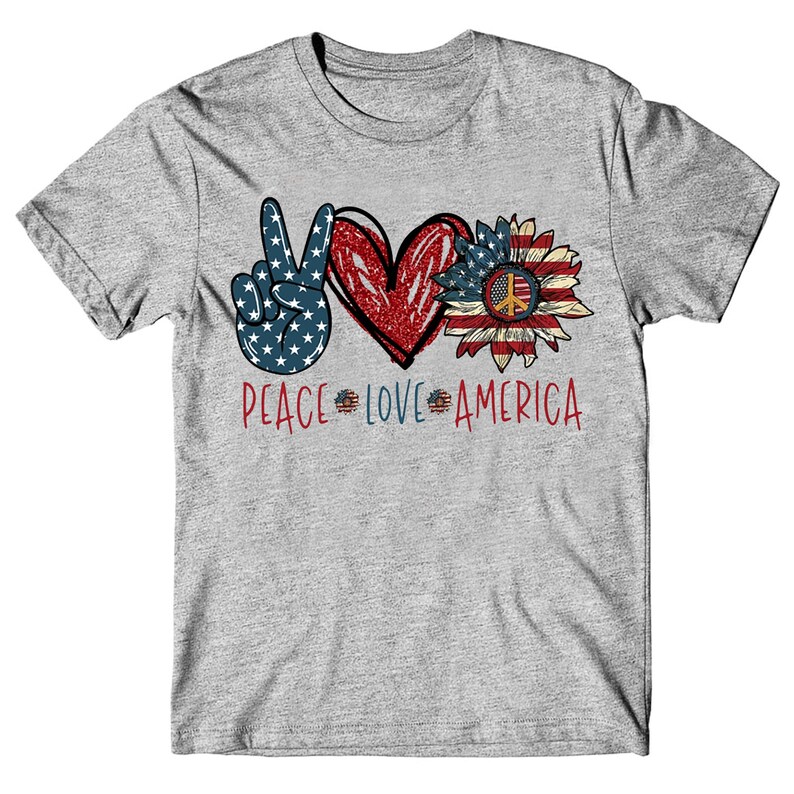 Download Peace Love America Awesome Heart Sunflower American Flag ...