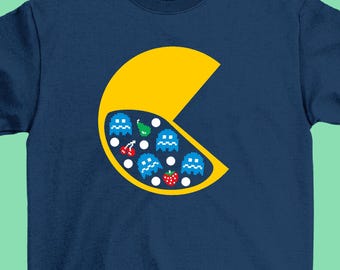 8-Bit Breakfast T-shirt - Pac-Man, Pacman, Arcade, 8 Bit, Retro, Video Game, Gaming, Computer Game, Ghost
