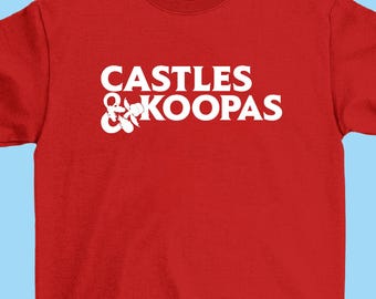 Castles & Koopas T-shirt - D and D / Super Mario, Logo Parody, RPG, Dungeons, Dragons, Video Game, Gaming