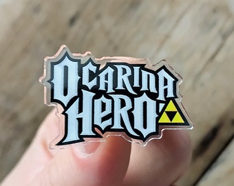 Ocarina Hero Acrylic Pin - Guitar Hero / Ocarina Of Time, Legend of Zelda, Video Game - Limited Edition Acrylic Pin