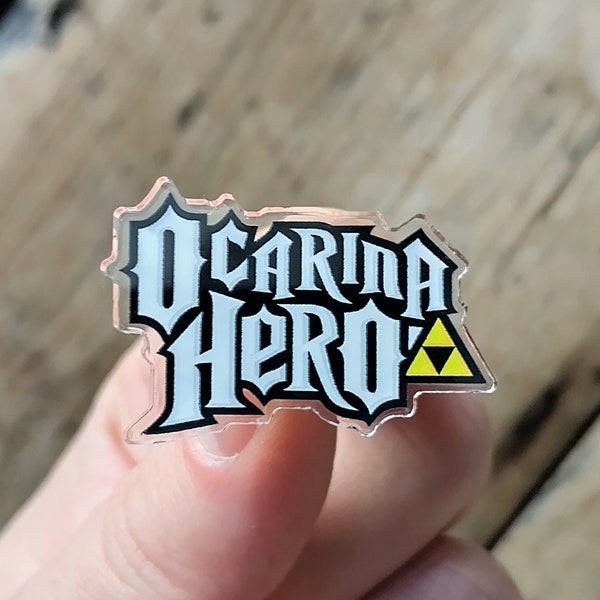 Ocarina Hero Acrylic Pin - Guitar Hero / Ocarina Of Time, Legend of Zelda, Video Game - Limited Edition Acrylic Pin