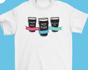 Cornetto Trilogy Pubs Colour T-shirt Shaun of the Dead, Hot Fuzz