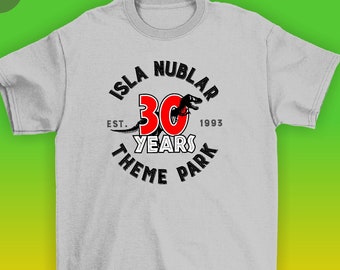 Isla Nublar Theme Park T-shirt - Jurassic Park, Dinosaur, T-Rex, Tyrannosaurus, Jurassic World, Steven Spielberg - 30th Anniversary T-shirt