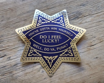 Dirty Harry Metallic Gold Vinyl Sticker - Harry Callahan, Clint Eastwood, Don Siegel, Police, Movie - Die Cut Limited Edition Vinyl Decal