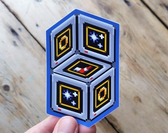 Sonic Power-Up Item Box Illusion Vinyl Sticker - Sonic The Hedgehog, Gaming, Optical Illusion - Die Cut Waterproof Gloss Vinyl Sticker
