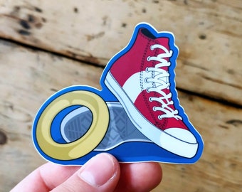 Sonic Converse Vinyl Sticker - Sonic The Hedgehog, Converse All Star Sneakers, Videogame, Gaming, Sega - Die Cut Waterproof Sticker Decal