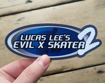 Lucas Lee's Evil X Skater 2 Vinyl Sticker - Scott Pilgrim / Tony Hawk's Pro Skater Logo Parody - Die Cut Waterproof Gloss Vinyl Sticker