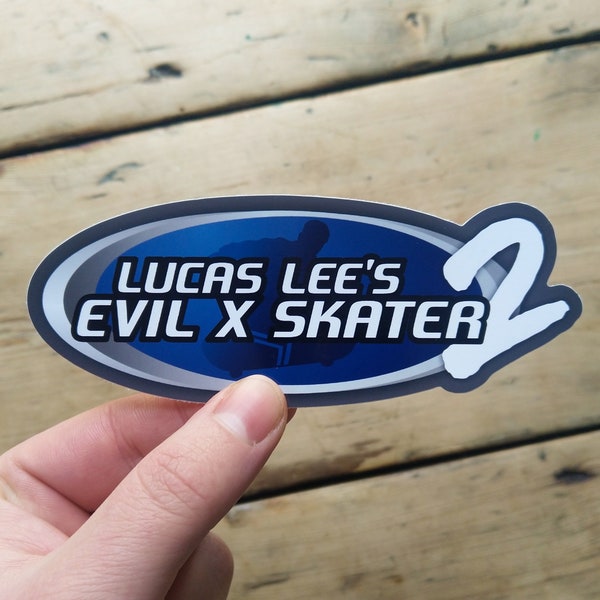 Lucas Lee's Evil X Skater 2 Vinyl Sticker - Scott Pilgrim / Tony Hawk's Pro Skater Logo Parody - Die Cut Waterproof Gloss Vinyl Sticker