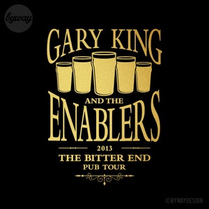 Gary King and the Enablers T-shirt The Worlds End, Cornetto Trilogy, Golden Mile, Edgar Wright, Simon Pegg, Nick Frost image 2