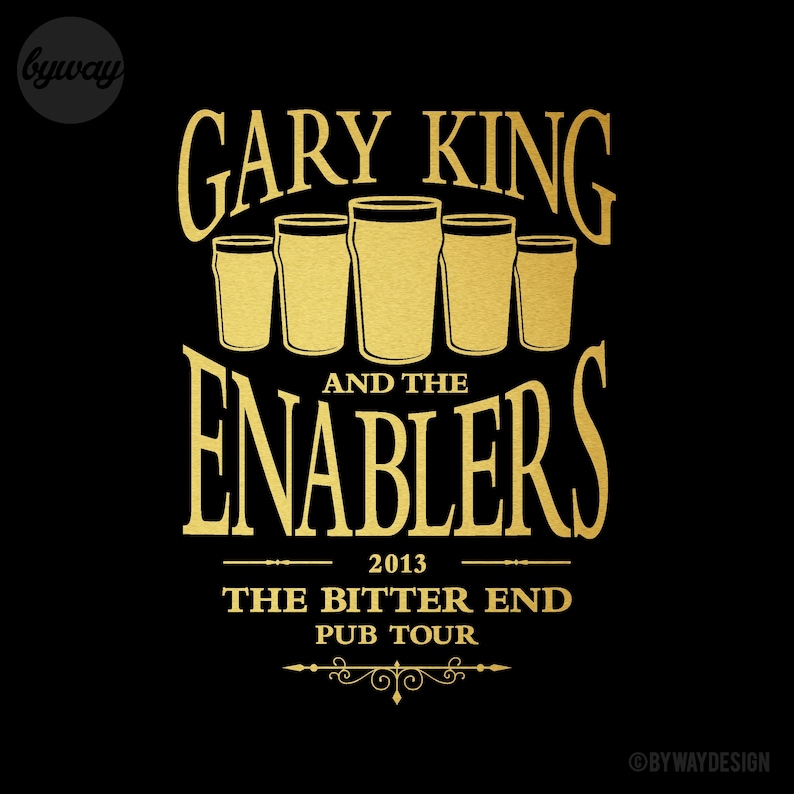 Gary King and the Enablers T-shirt The Worlds End, Cornetto Trilogy, Golden Mile, Edgar Wright, Simon Pegg, Nick Frost image 2