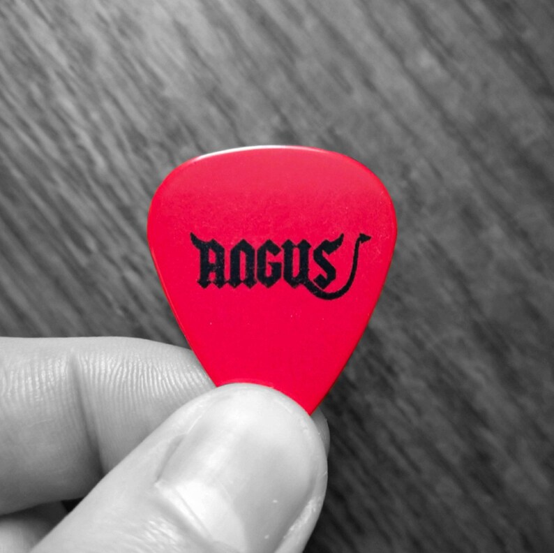 Angus Young Acdc Devil Logo Guitar Plectrum Guitar Pick Etsy