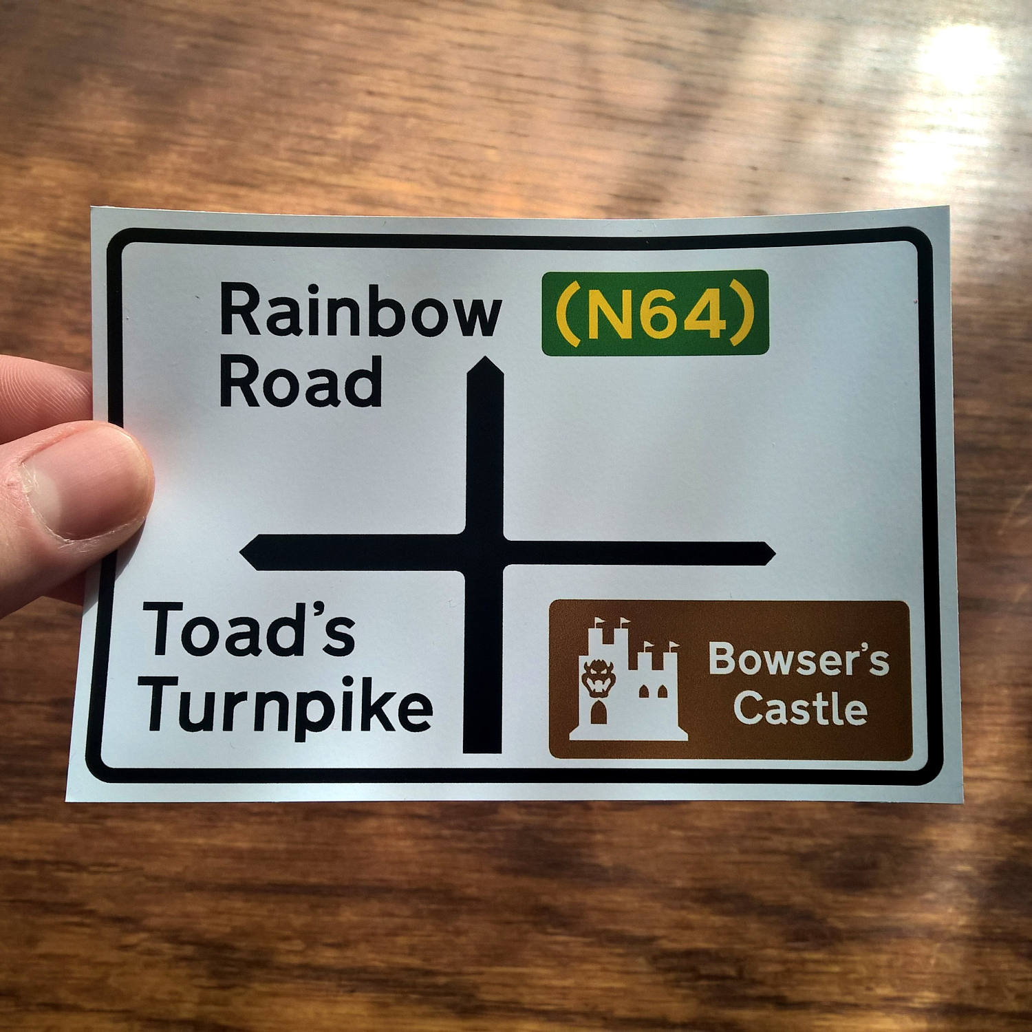 Mario Kart Road Sign Mario Kart 64 Nintendo Vinyl Sticker