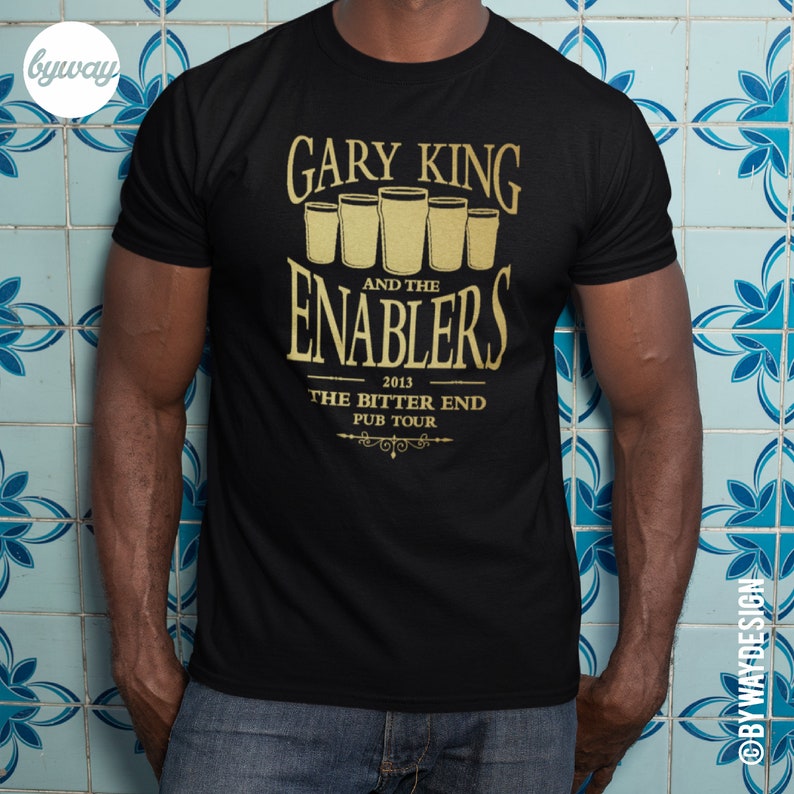 Gary King and the Enablers T-shirt The Worlds End, Cornetto Trilogy, Golden Mile, Edgar Wright, Simon Pegg, Nick Frost image 5