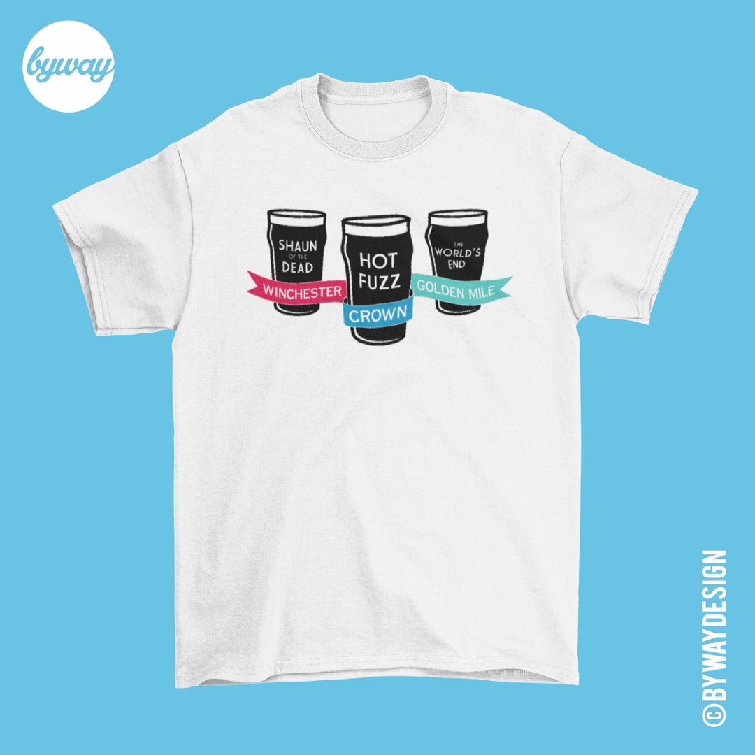 Cornetto Trilogy Pubs Colour T-shirt Shaun of the Dead, Hot Fuzz, the  Worlds End, the Winchester, the Crown, the Golden Mile, Edgar Wright