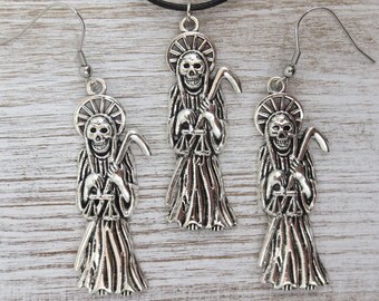 Santa Muerte Earring & Necklace Set