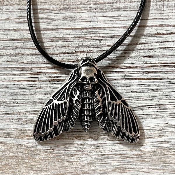 Death's Head Hawk Moth Necklace ~ Skull Necklace ~ Deathhead Moth Necklace ~ Gothic Necklace ~ Gothic Gift
