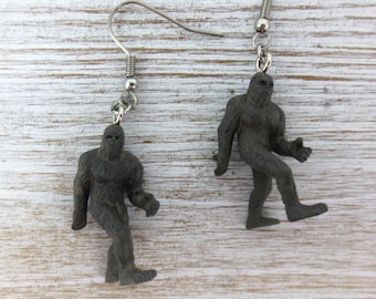 Sasquatch Earrings: Soft Rubber Bigfoot Jewelry