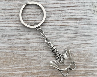 Antique Silver Tone Spine Keychain: Gift for Radiology Tech
