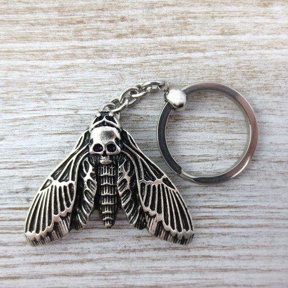 Death's Head Hawk Moth Keychain Deathhead Moth Keychain | Etsy