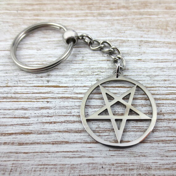 Inverted Pentacle Keychain Inverted Pentagram Keychain - Etsy