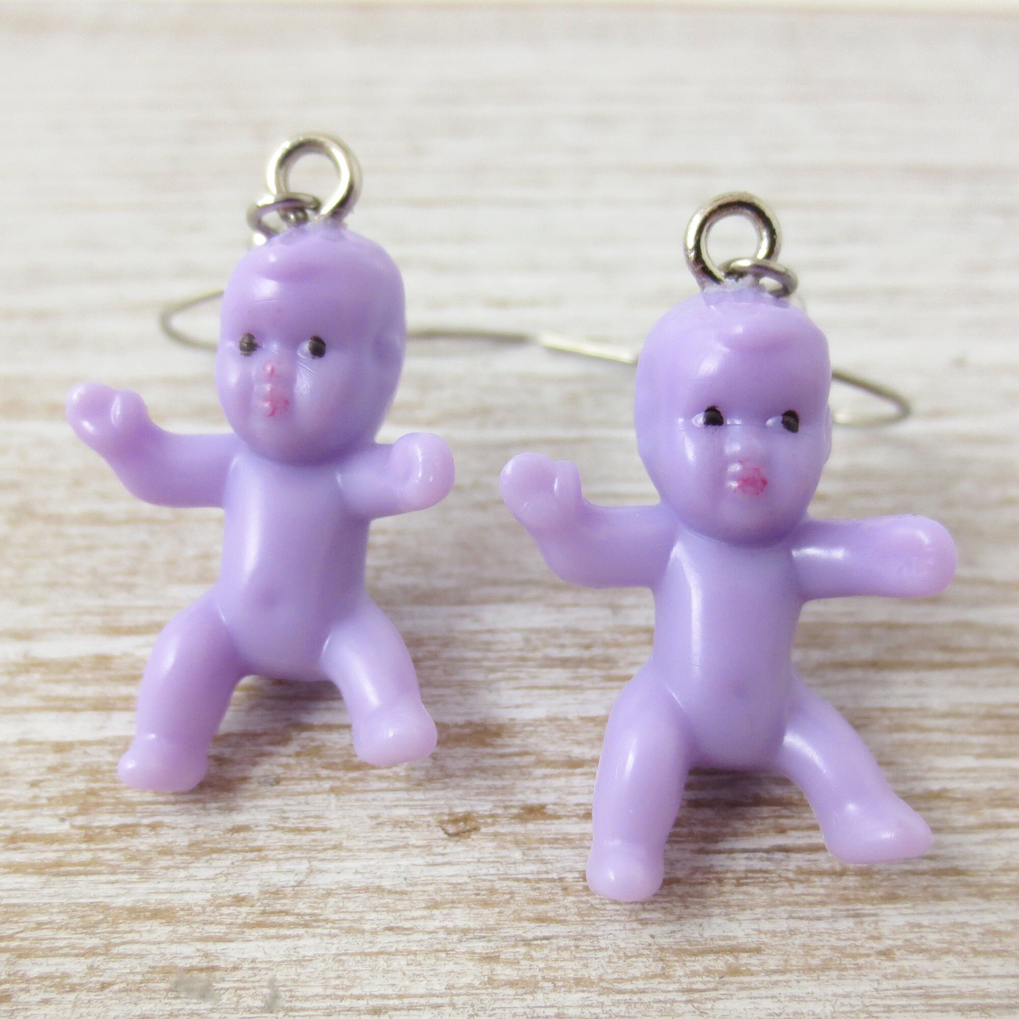Plastic Baby Earrings Fun Earrings Blue Baby Earrings Etsy