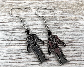 Pewter Skeleton Earrings: Anatomy Jewelry, Morbid Charm