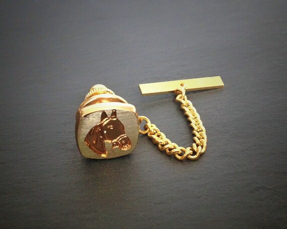 HORSE head TIE TACK, equestrian gift for him, gol… - image 4