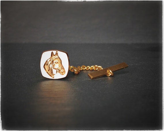 HORSE head TIE TACK, equestrian gift for him, gol… - image 2