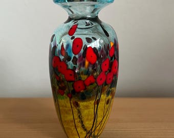 Robert Held Art Glass Vase Signed Original Label Collectible Glass