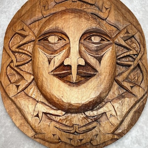 Signed Clarence Morgan Coast Salish Sea Wolf Carving - Red Cedar