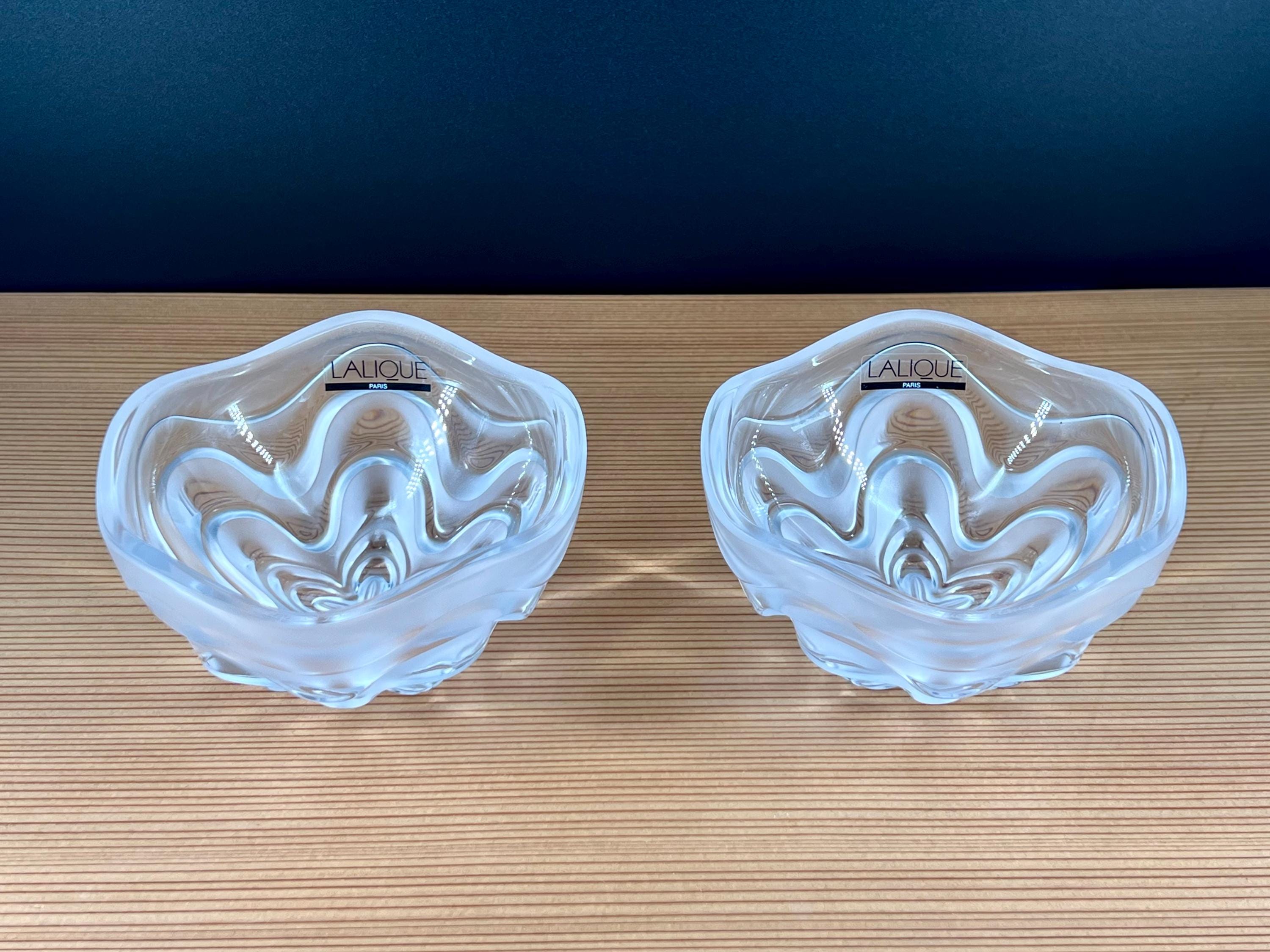 LALIQUE クリスタルボウル Lalique Crystal Vibrations Bowl Set of Two With Original Sticker