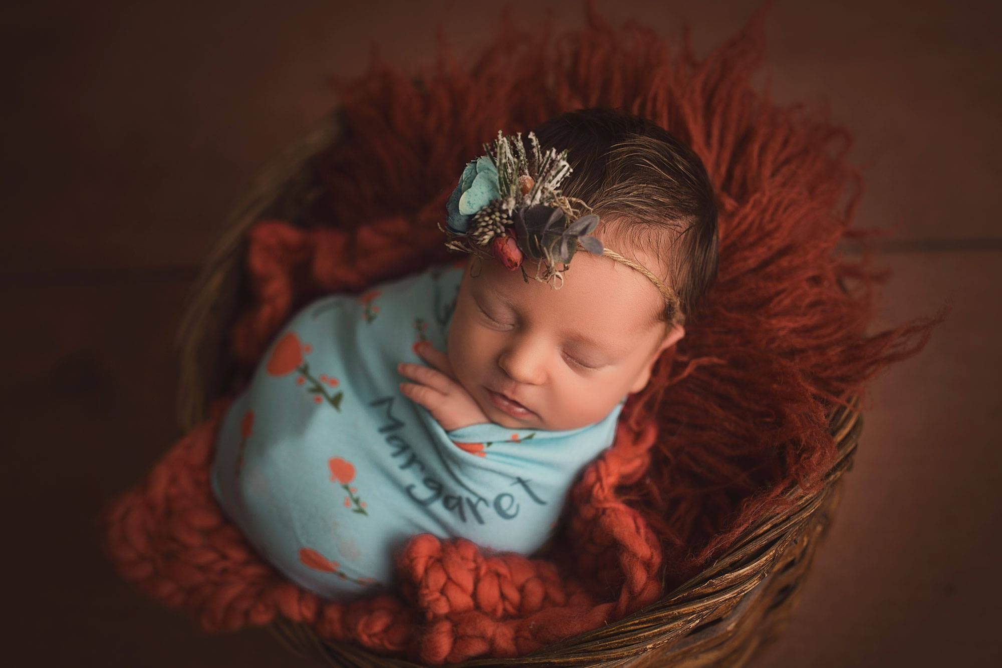 Personalized Swaddle Blanket with Floral Print // Spring Poppy Etsy