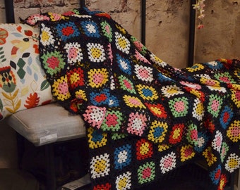 Handgehäkelte Oma Square Couch Sofa Decke Outdoor Gestrickte Baumwolle